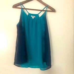Teal and Blue Sheer Lined Tank
